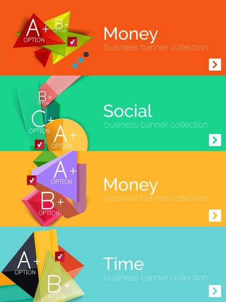 Infographic düz tasarım afiş geometrik diyagramı ile kümesi — Stok Vektör