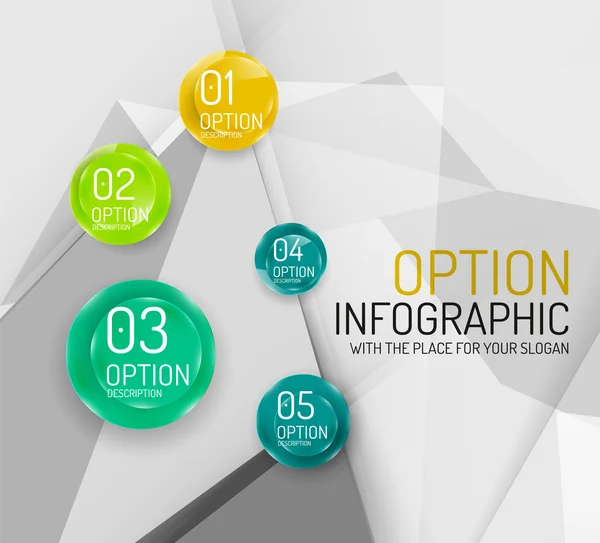 Geschäft geometrische Option Schritte Infografik — Stockvektor