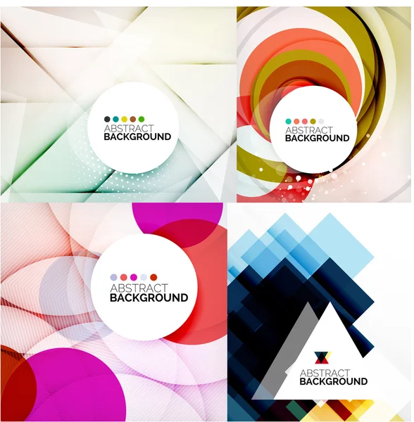 Set of geometric abstract backgrounds — Stock Vector