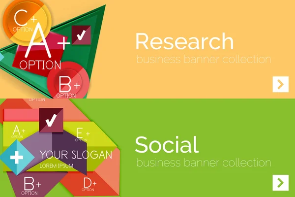 Plochý design papíru infographic korouhev sada — Stockový vektor