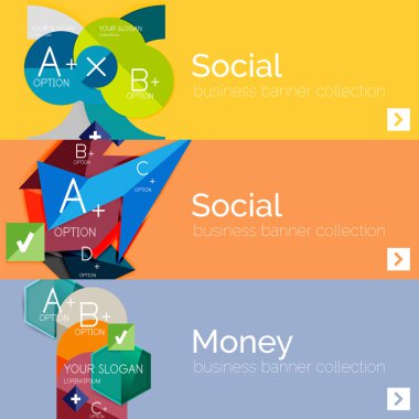 Düz tasarım vektör Infographic afiş geometrik infographics ile