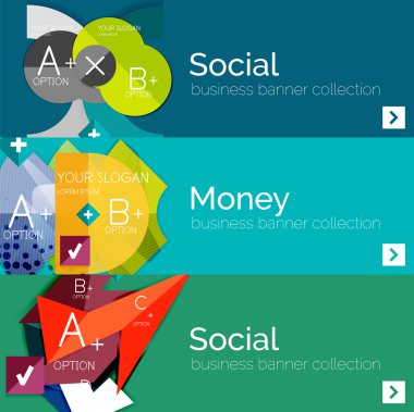 Düz tasarım vektör Infographic afiş geometrik infographics ile