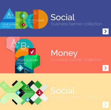 Düz tasarım vektör Infographic afiş geometrik infographics ile