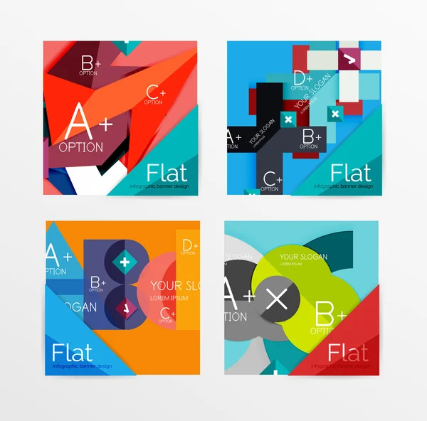 Bannière infographique de forme carrée design plat — Image vectorielle