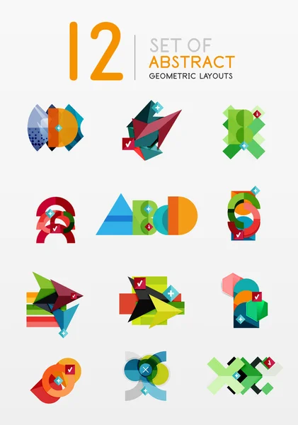 Conjunto de vector diseño geométrico abstracto — Archivo Imágenes Vectoriales