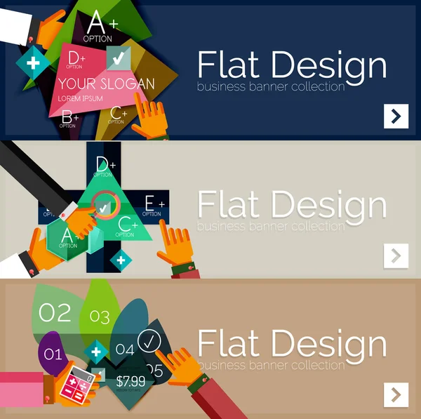 幾何学的なインフォ グラフィックを持つフラット デザイン ベクター インフォ グラフィック バナー — ストックベクタ