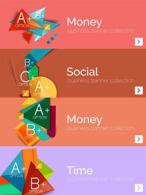 Infographic düz tasarım afiş geometrik diyagramı ile kümesi