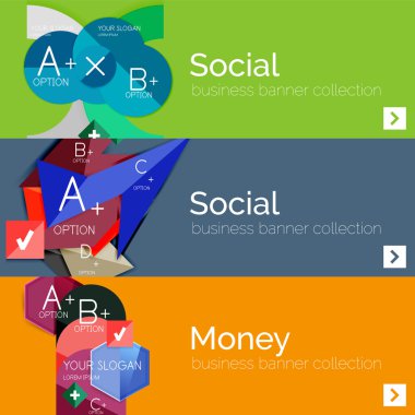 Düz modern bilgi afiş kümesi