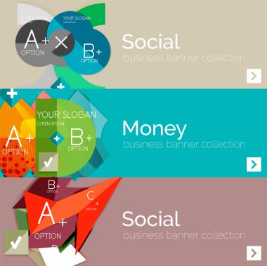 Düz modern bilgi afiş kümesi