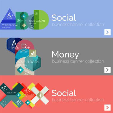 Düz modern bilgi afiş kümesi