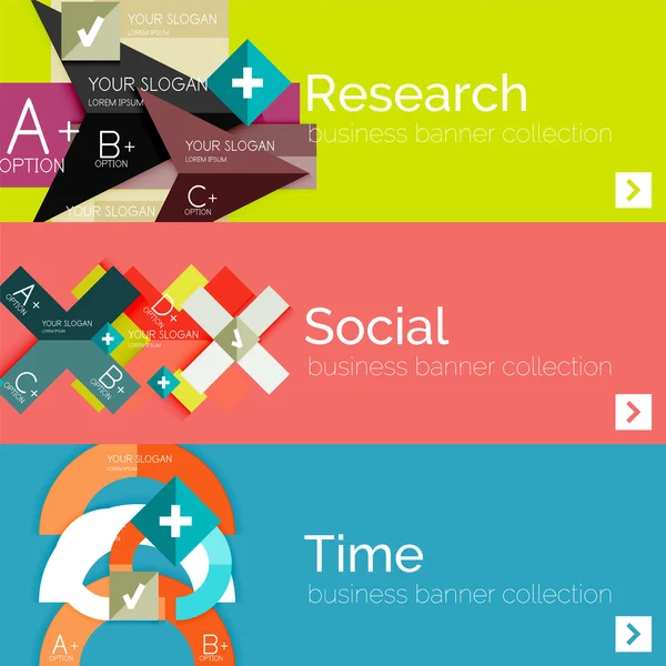 Flaches modernes Infobannerset — Stockvektor