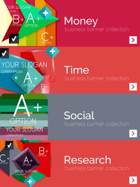 Düz tasarım kağıt Infographic afiş kümesi