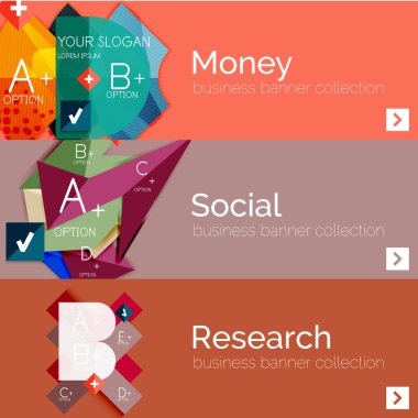 Düz modern bilgi afiş kümesi