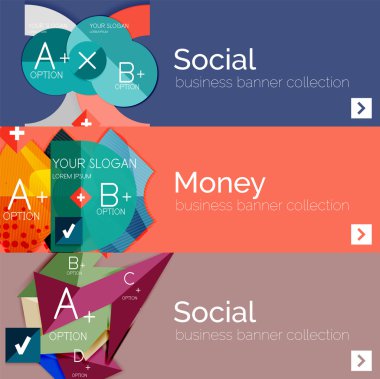 Düz modern bilgi afiş kümesi