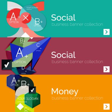 Düz modern bilgi afiş kümesi