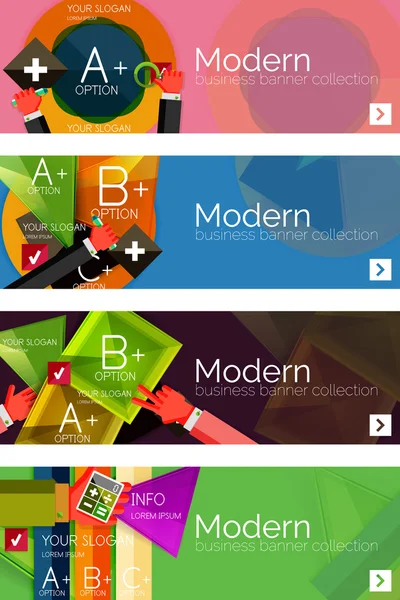 フラット web インフォ グラフィックの概念やバナー、様々 な普遍的なセットのコレクション — ストックベクタ
