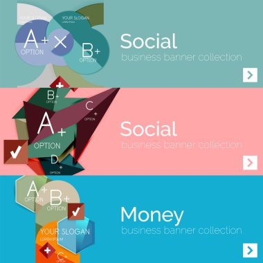 Düz modern bilgi afiş kümesi