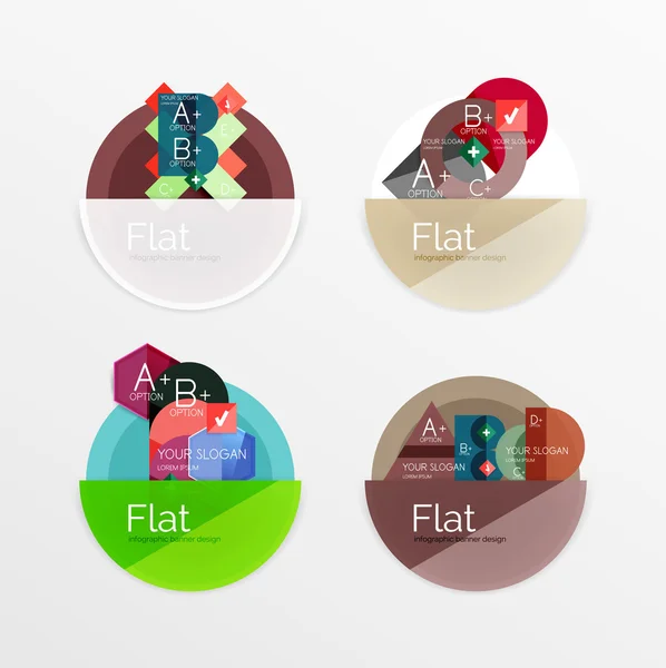 Set van platte ontwerp cirkel infographic pictogrammen — Stockvector