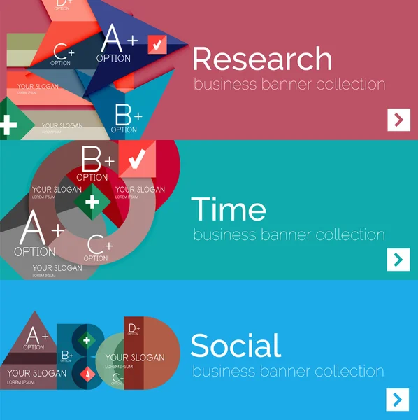 フラットな近代的な情報バナー セット — ストックベクタ