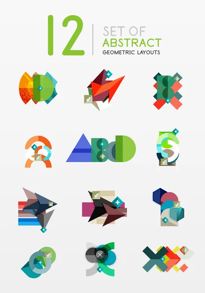 Set of vector abstract geometric layout — Stock Vector