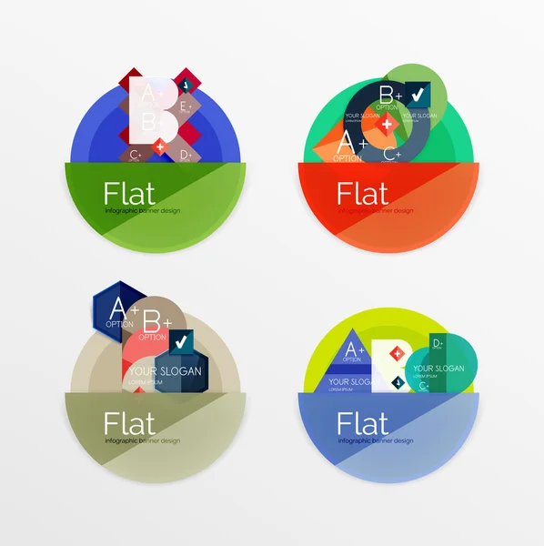 Uppsättning platt design cirkel infographic ikoner — Stock vektor
