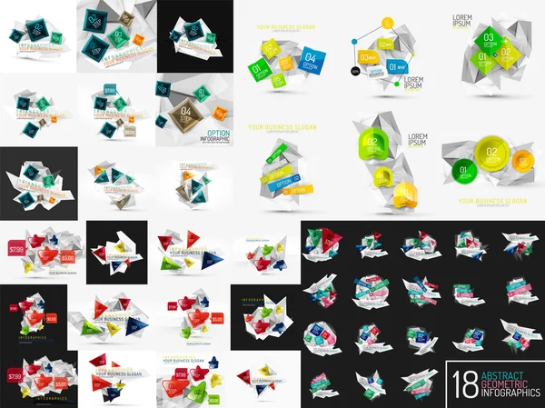 Layouts geométricos infográficos — Vetor de Stock