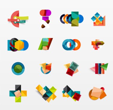 Modern geometrik Infographic web düzenleri kümesi