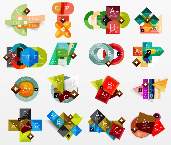 Set of modern geometric infographic web layouts — Stock Vector