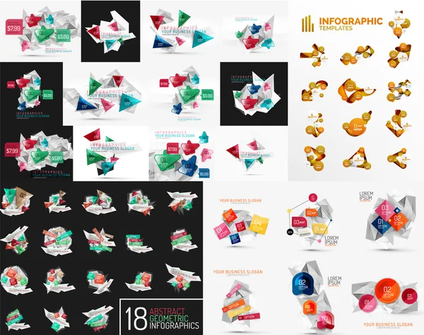 Mega verzameling infographic sjablonen — Stockvector