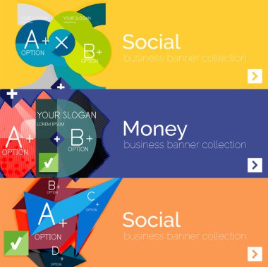 Düz tasarım vektör Infographic afiş geometrik infographics ile