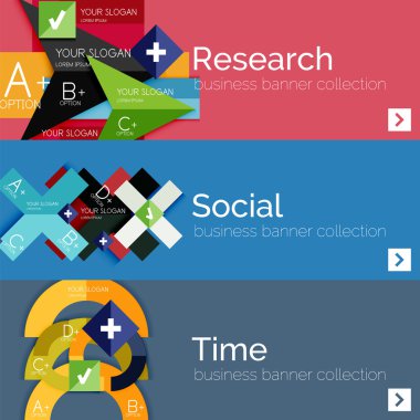 Düz tasarım vektör Infographic afiş geometrik infographics ile