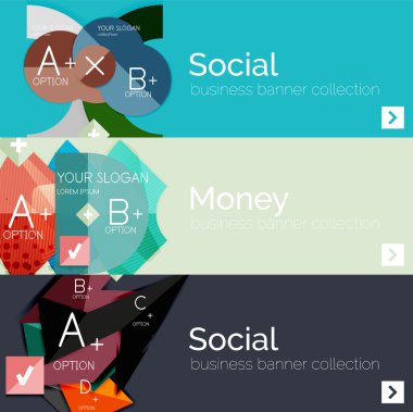 Düz modern bilgi afiş kümesi