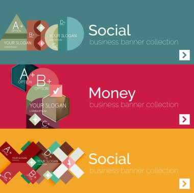 Düz modern bilgi afiş kümesi