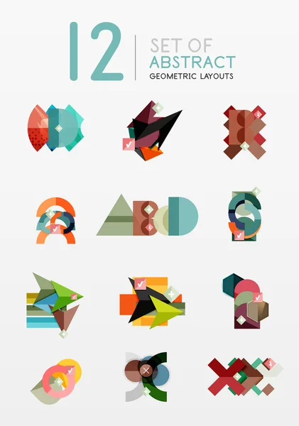 Conjunto de vector diseño geométrico abstracto — Archivo Imágenes Vectoriales