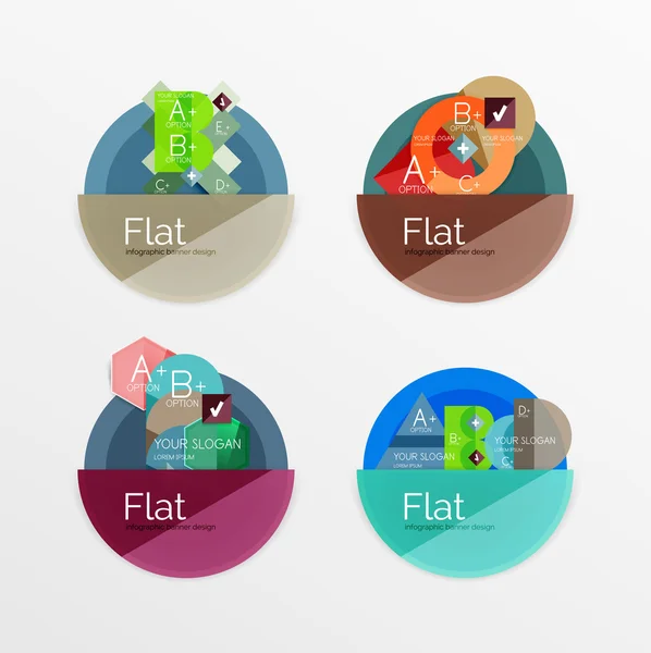 Set van platte ontwerp cirkel infographic pictogrammen — Stockvector