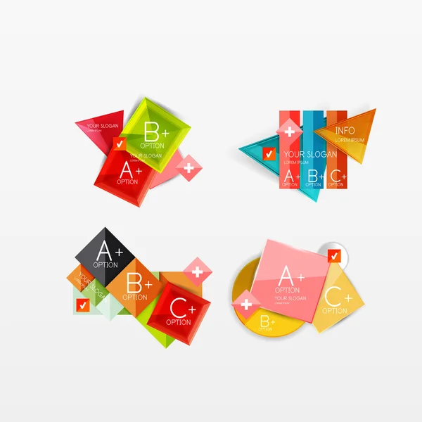 Set of modern geometric infographic web layouts — Stock Vector