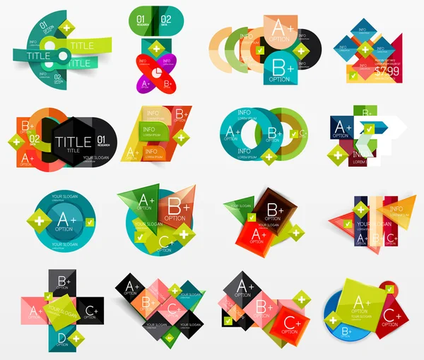 Set of modern geometric infographic web layouts — Stock Vector