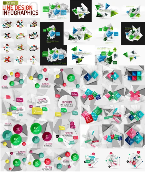 Vector mega conjunto de plantillas de infografía empresarial moderna — Vector de stock
