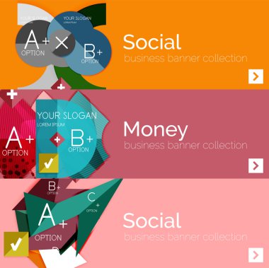 Düz modern bilgi afiş kümesi