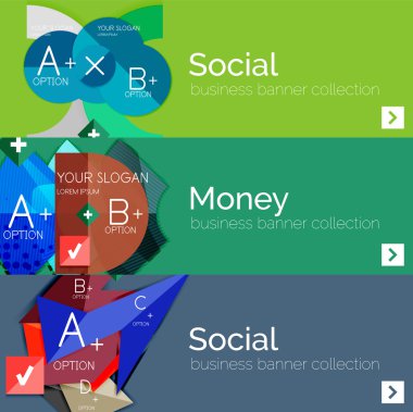 Düz modern bilgi afiş kümesi