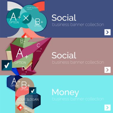 Düz modern bilgi afiş kümesi