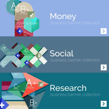 Düz modern bilgi afiş kümesi