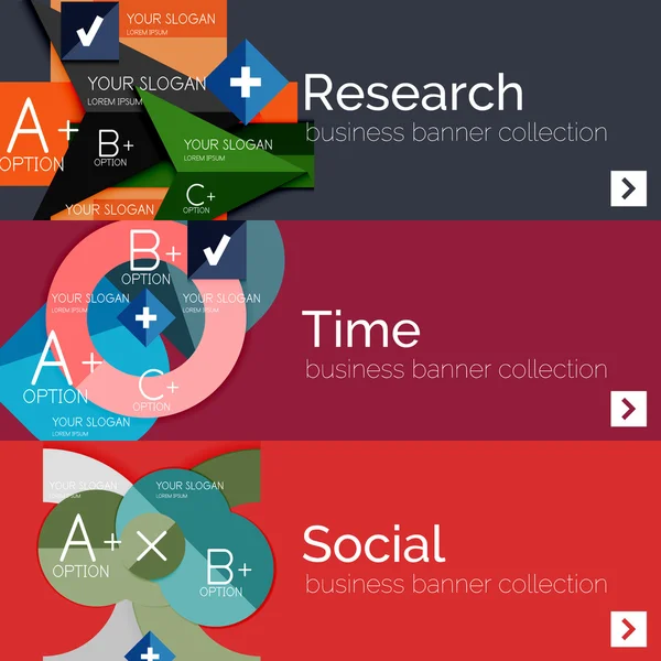 Flaches modernes Infobannerset — Stockvektor