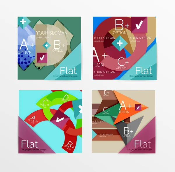 フラットなデザインの正方形のインフォ グラフィック バナー — ストックベクタ