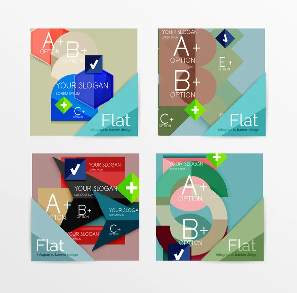 Platte ontwerp vierkante vorm infographic banner — Stockvector