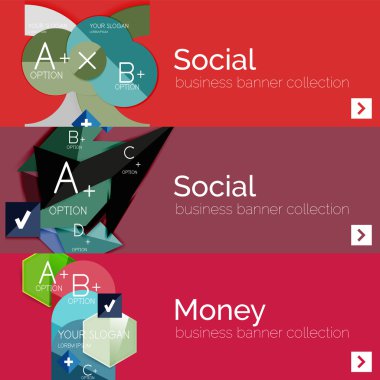 Düz modern bilgi afiş kümesi