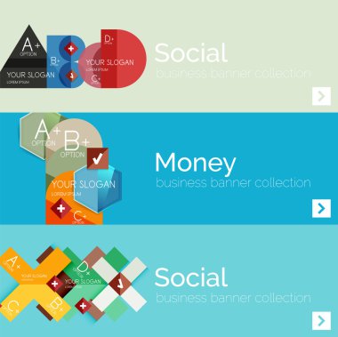 Düz modern bilgi afiş kümesi