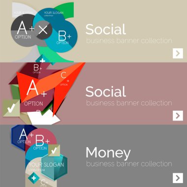 Düz modern bilgi afiş kümesi