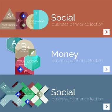 Düz modern bilgi afiş kümesi