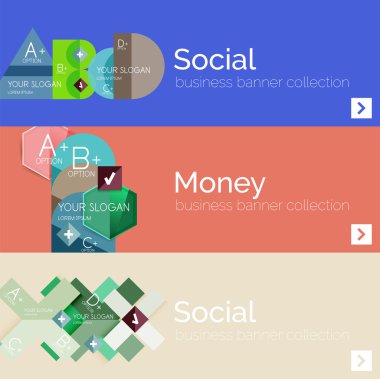 Düz tasarım vektör Infographic afiş geometrik infographics ile